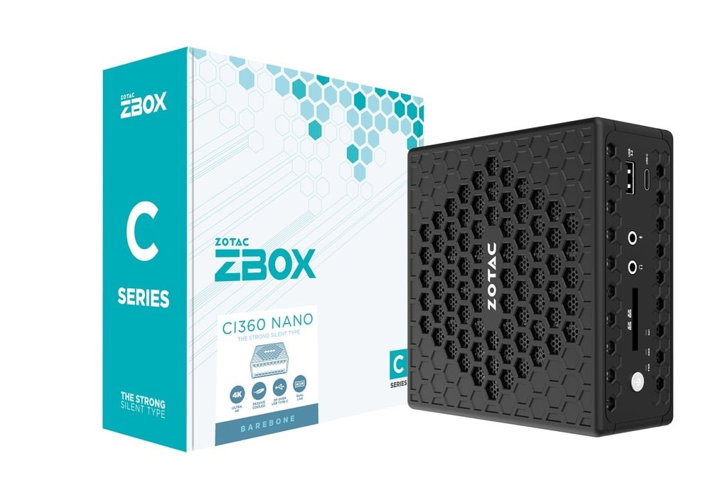 Zotac Zbox Ci360 Nano, 0.9l Sized Pc, Mini-Pc Barebone, Ddr5-Sdram, Pci Express, M.2, Wi-Fi 6e (802.11ax), 45 W