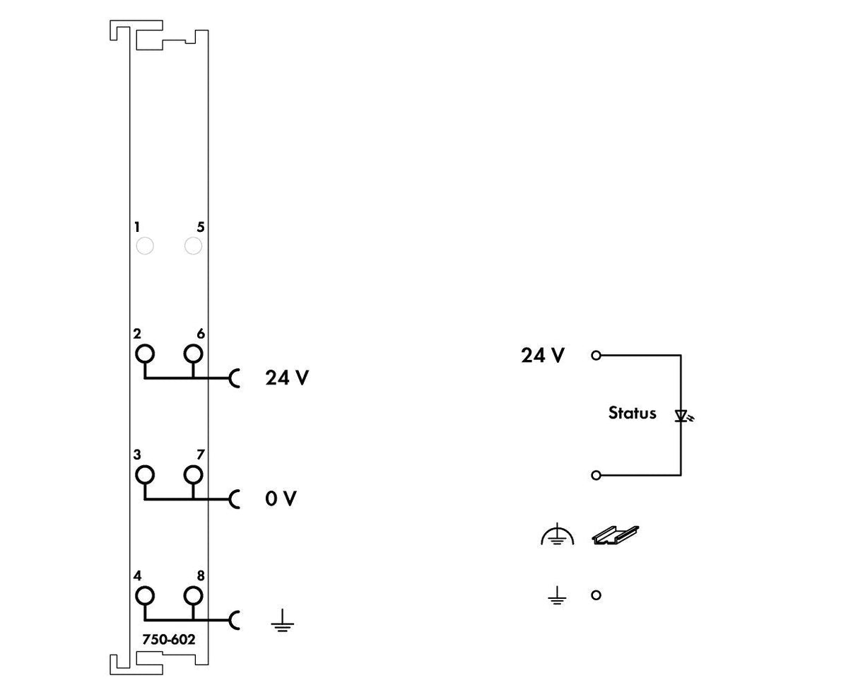 Wago 750-602 Potentialeinspeisung,Dc 24 V,Lichtgrau