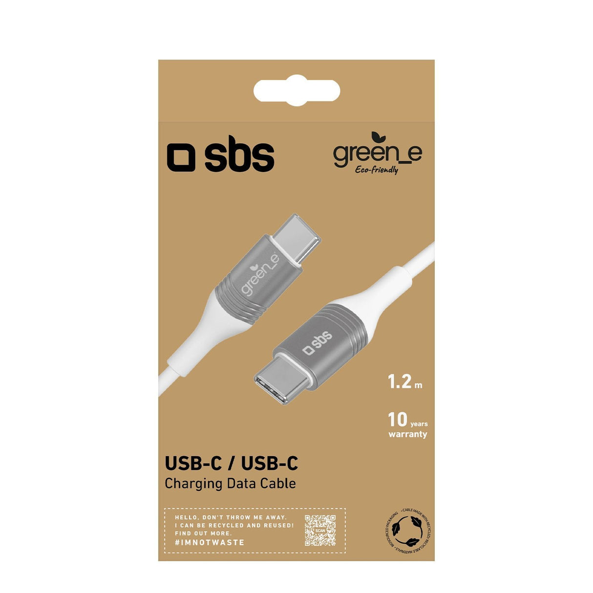 Sbs Grecabletctc15w Cable Usb 1,2 M Usb C Blanco