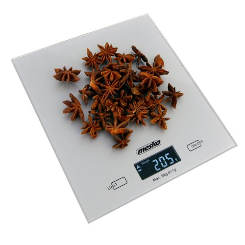 Báscula De Cocina Mesko Ms 3145, Capacidad 5 Kg, Pantalla Lcd Grande, Cero Autoapagado, Silvera