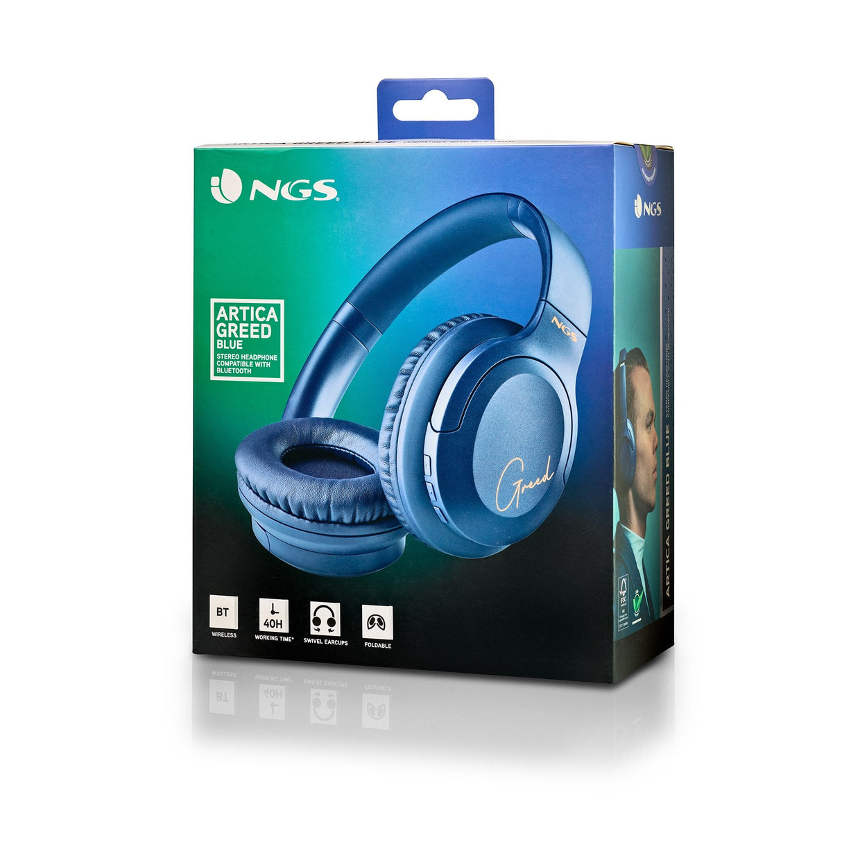 Auriculares Inalámbricos Ngs Artica Greed Con Micrófono Bluetooth Azul