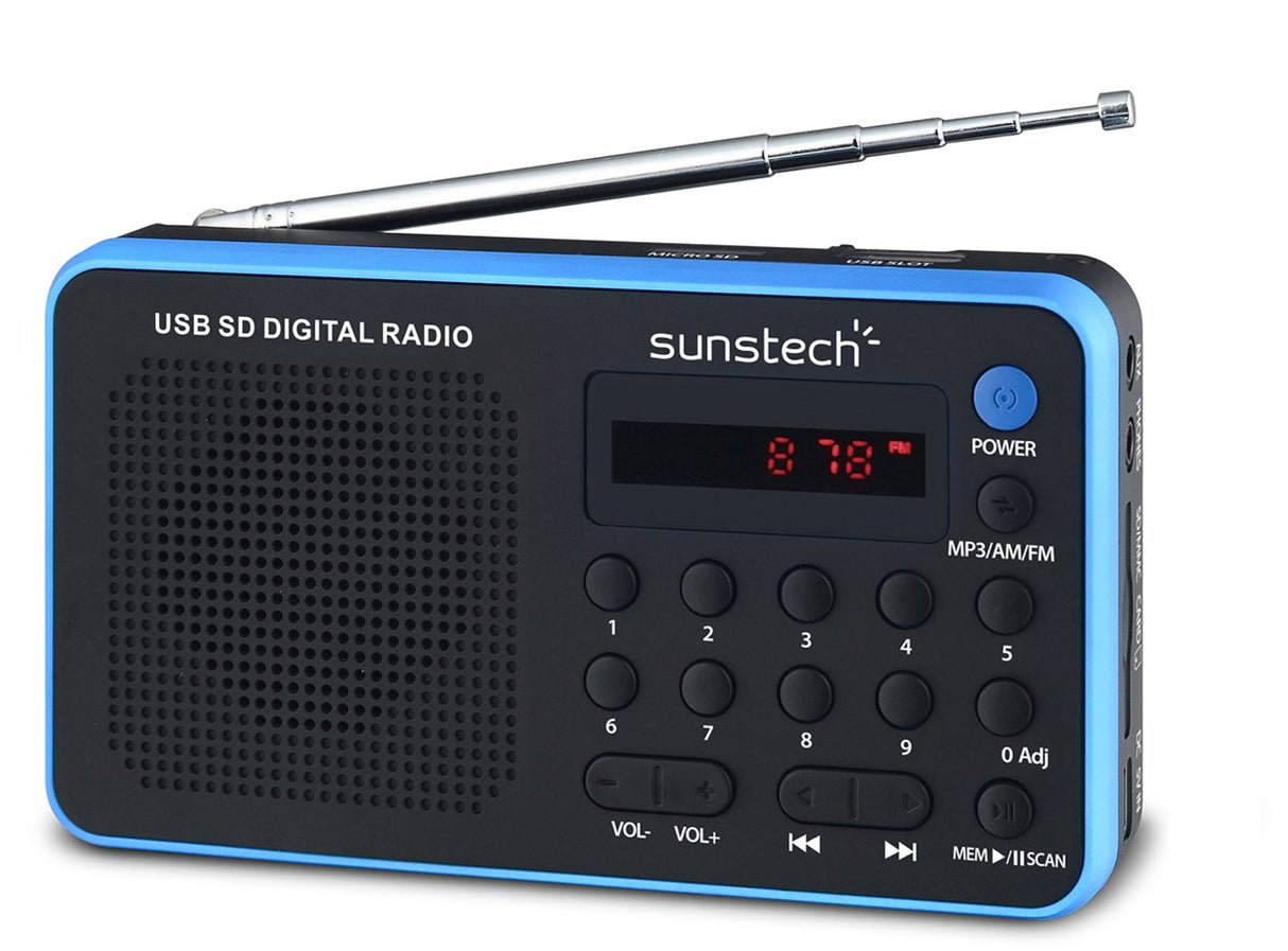 Radio Portátil Sunstech Rpds32bl Negra Y Azul
