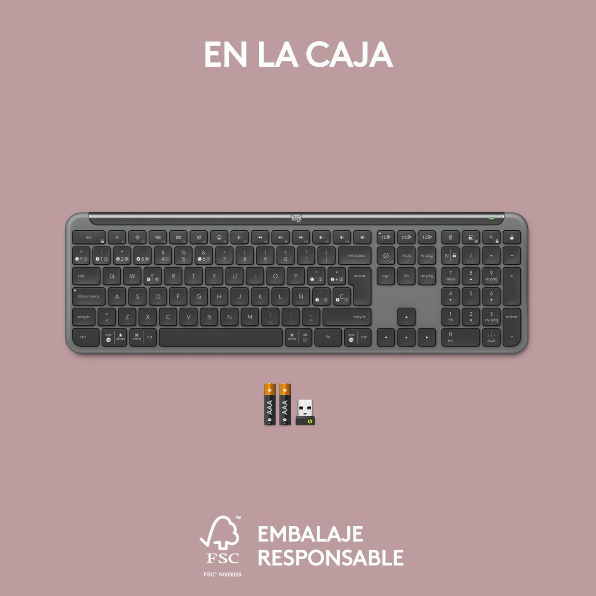 Teclado Español Y Ratón Signature Slim Wireless K950 Wrls Graphite - Esp - Mediter-412