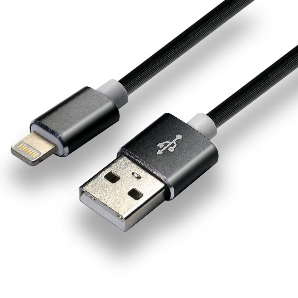 Everactive Usb Lightning Cable 1m - Negro, Silicona, Soporte De Carga Rápida, 2.4a - Cbs-1ib