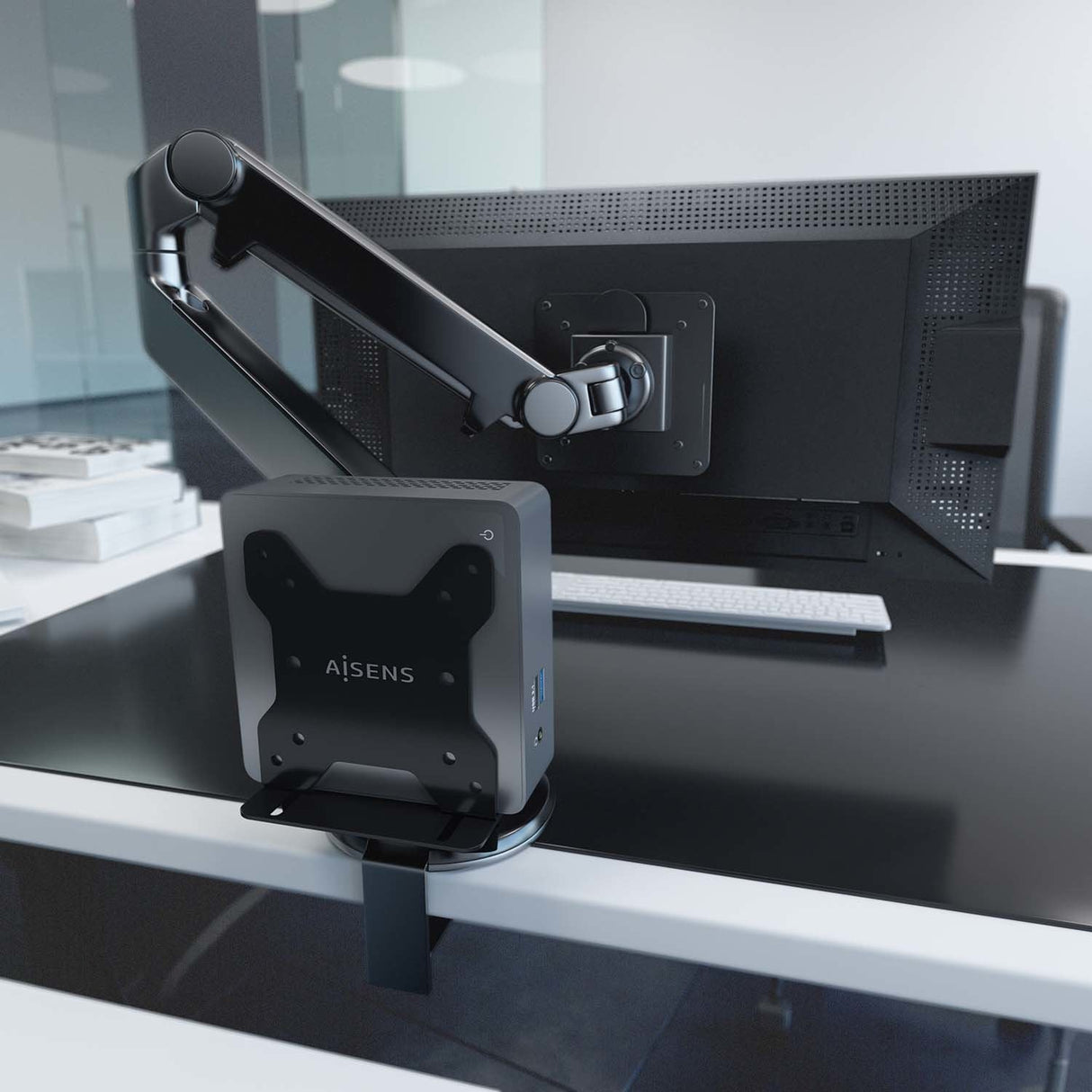Aisens Soporte Versátil De Instalación Para Mini Pc, Negro