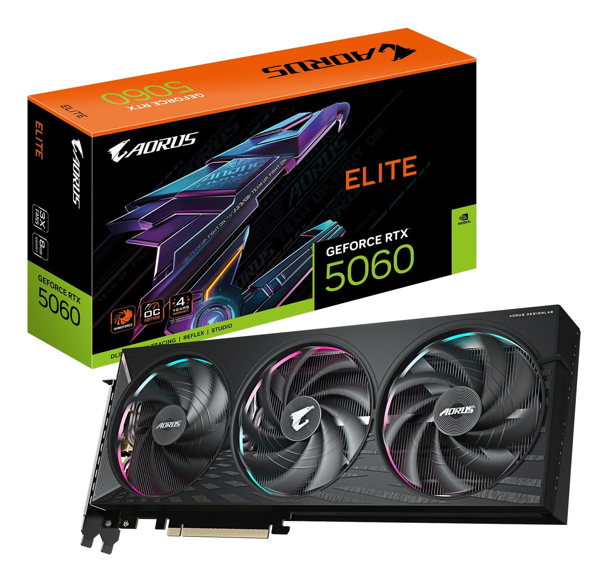 Tarjeta Gráfica Vga Pcie16 Rtx5060 8gb Gddr7/Gv-N5060aorus E-8gd Gigabyte