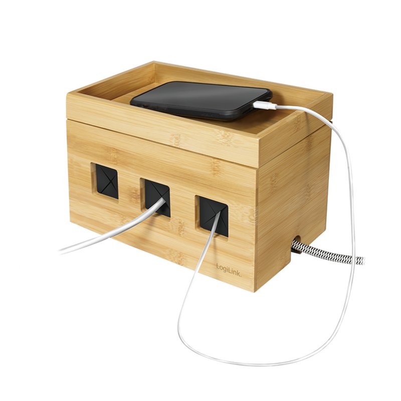 EAN 4052792065015 - LogiLink KAB0076 - Logitech Kabelbox aus Bambus imagen 5