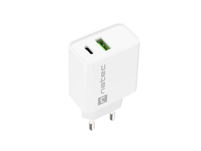 Natec Cargador Usb Ribera Usb-A+Usb-C 20w Pd Blanco