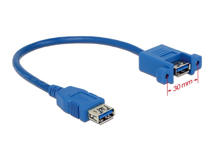 Delock Cable Usb 3.0 A Hembra > Usb 3.0 A Hembra Para Instalación 0,25 M