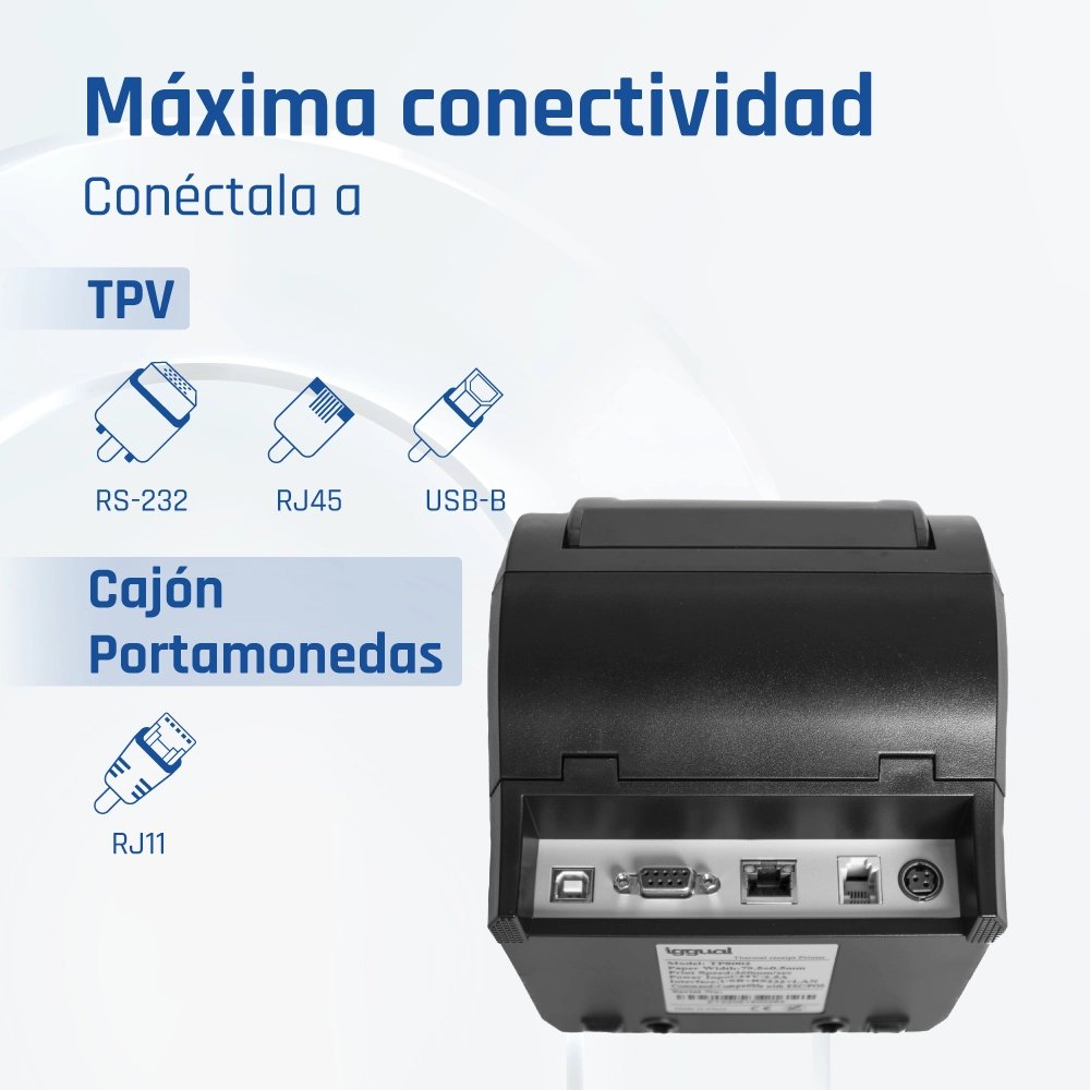 EAN 8435364316641 - iggual TP8002 203 x 203 DPI Alámbrico Térmica directa Impresora de recibos imagen 4
