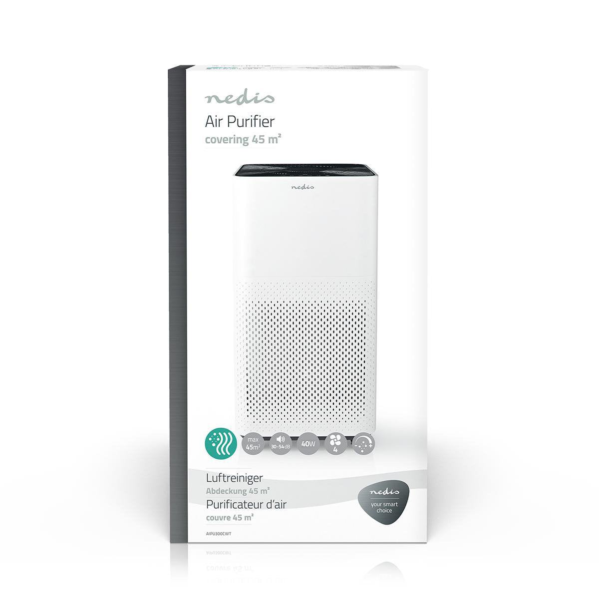 Nedis Aipu300cwt Purificador De Aire 45 M² 54 Db 35 W Negro, Blanco