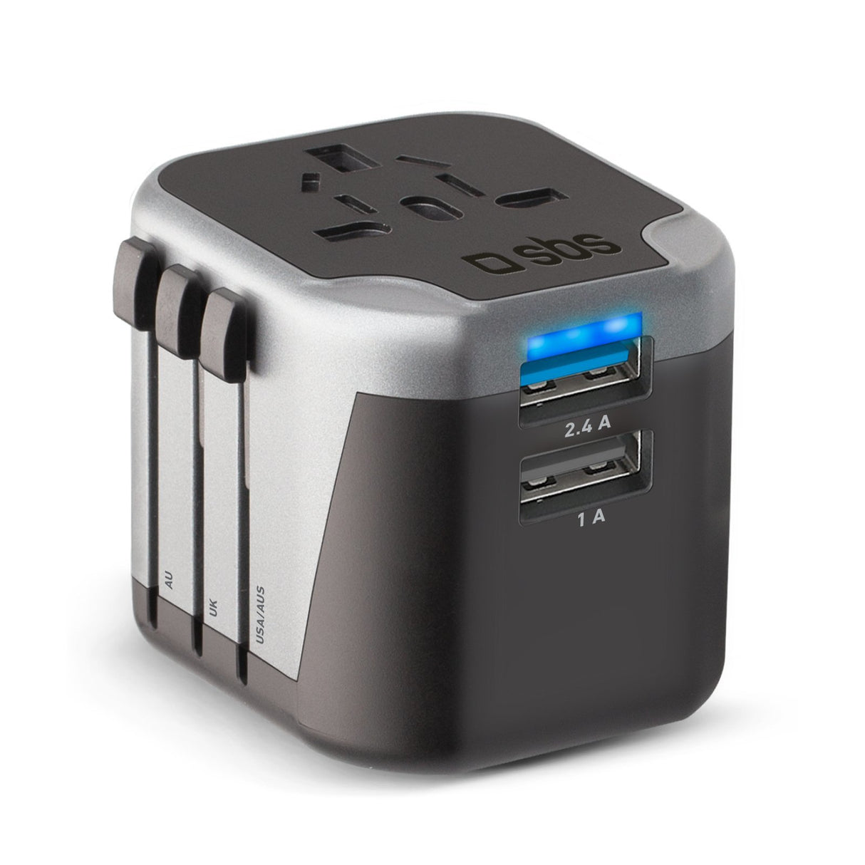 EAN 8018417318795 - SBS TEADAPT2USBUNI cargador de dispositivo móvil Negro, Plata imagen 1