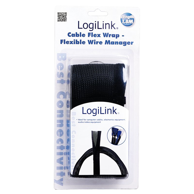 Logilink Kab0006 Funda Cable Flexible 1.8m Negro