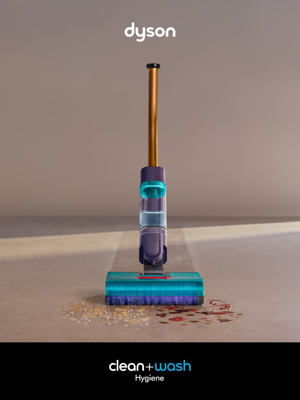 Dyson Clean + Wash Hygiene Escoba Eléctrica Batería Seca Y Húmeda Sin Bolsa Azul, Cobre