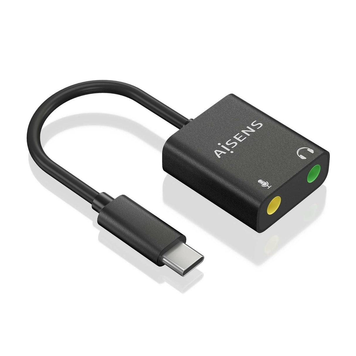 Aisens Conversor Usb-C A Audio 48khz - Usb-C/M-2xjack 3.5/H - 10cm - Negro
