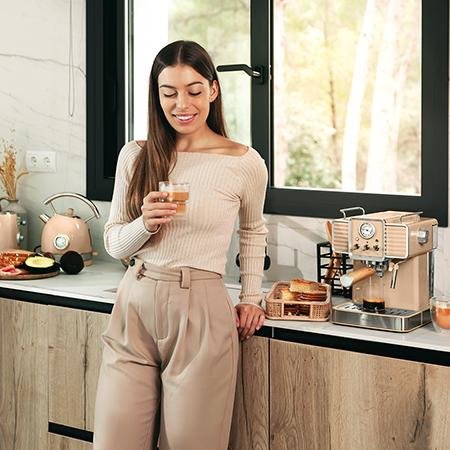 Cafetera Cecotec Vintage Espresso 20 Tradizionale Sand