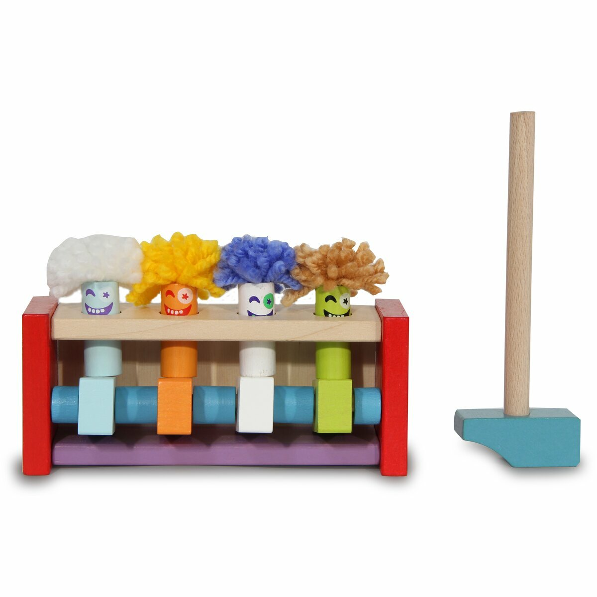 Jamara Juguete De Madera Kidiwood Banco Para Golpear Flying Clowns 2+