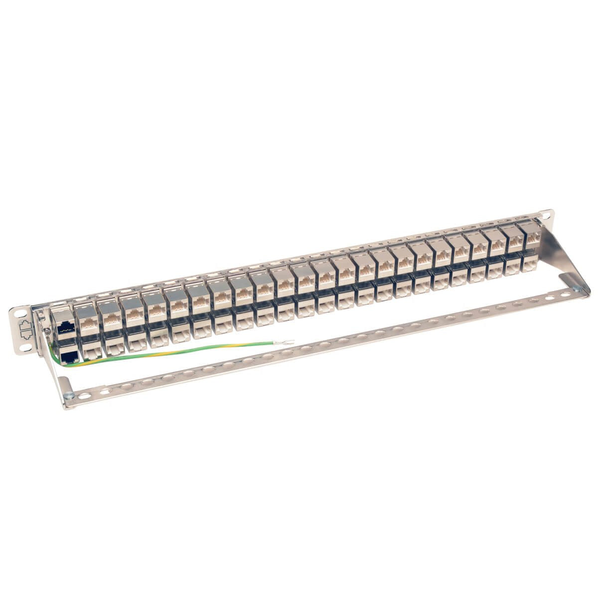 Eaton Tripp Lite 48-Port 1u Rack-Mount Stp Shielded Cat6a Feedthrough Patch Panel Rj45 Ethernet Taa