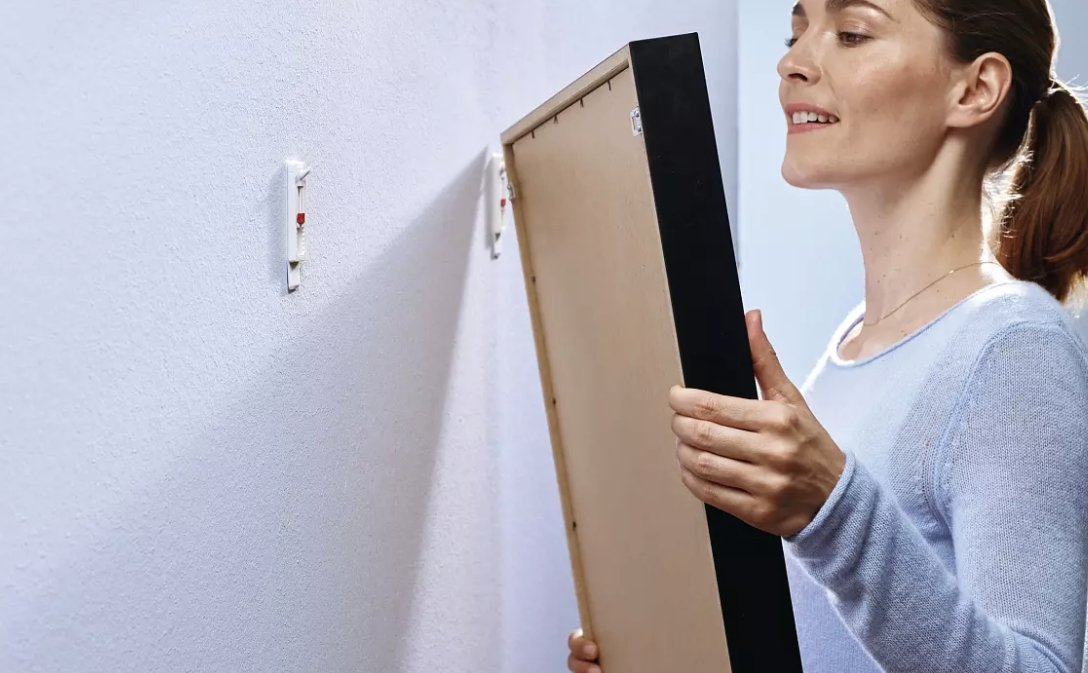 Tesa Pack De 2 Clavo Adhesivo Ajustable Hasta 1kg Para Pared Lisa