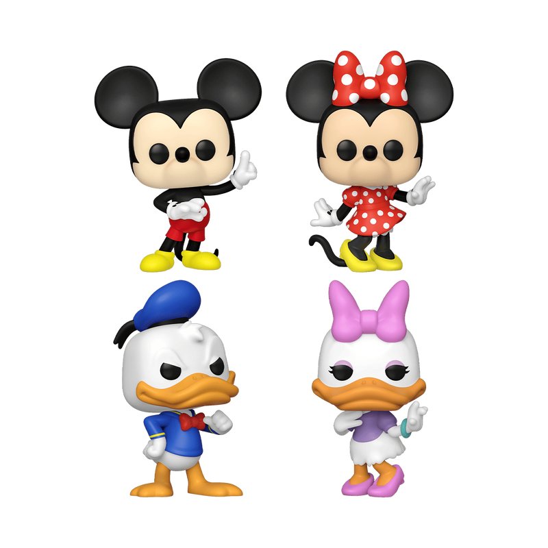 Pack 4 Funko Pop Mickey, Minnie, Donald Y Daisy - Disney 100 Edición Especial - 889698703390