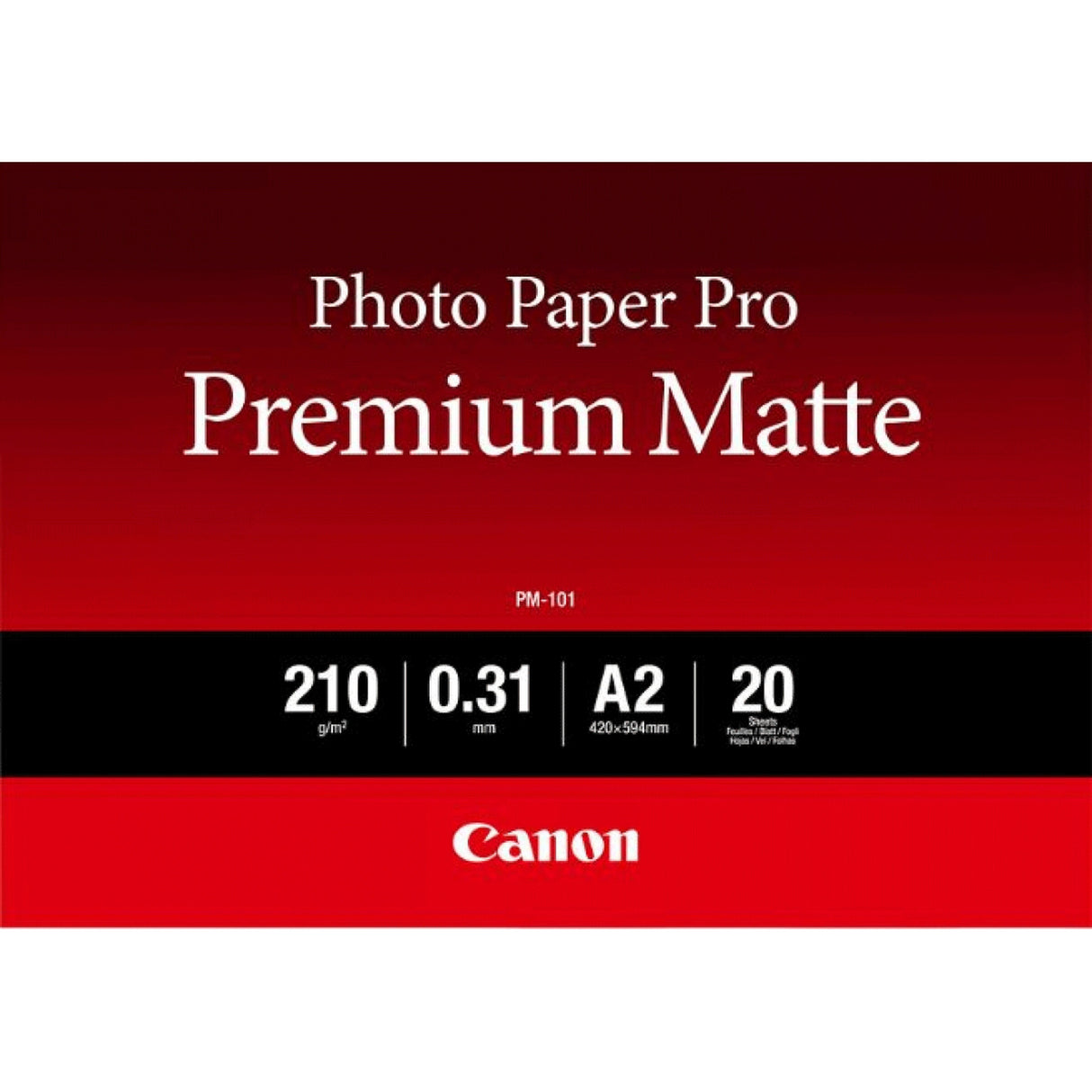 Papel Fotografico Canon 8657b017 Pro Premium Pm-101 Tinta Impresion/ A2/ 420x594mm/ 20 Hojas