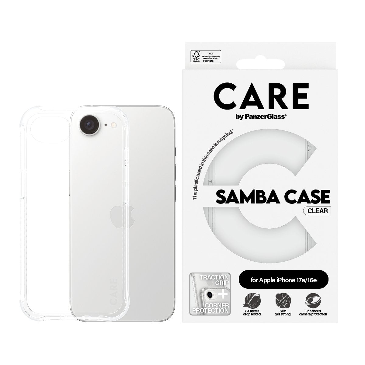 EAN 5715685023101 - PanzerGlass CARE™ by ® Samba Case Transparent iPhone 17e | 16e funda para teléfono móvil Transparente imagen 2