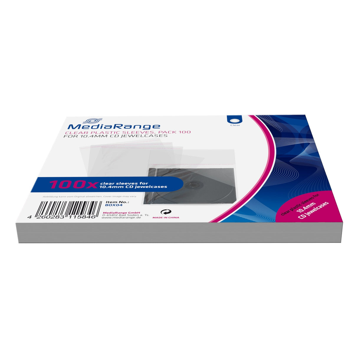 Mediarange Cd Hüllen 100pcs Folientaschen 10.4mm Transparentee