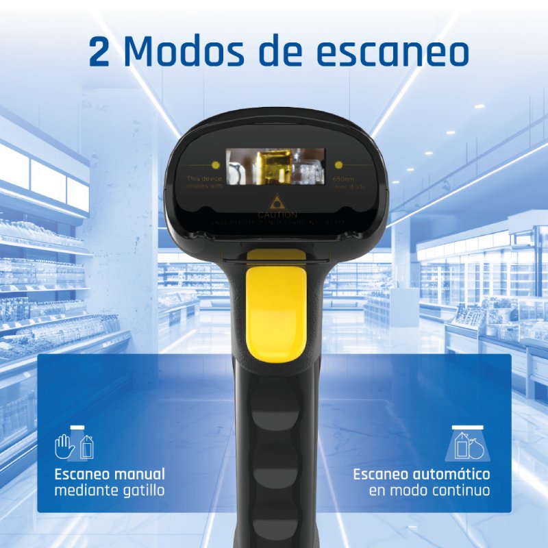 EAN 8435364320099 - iggual L1DBT-G-AX Lector de códigos de barras portátil Laser Negro imagen 3