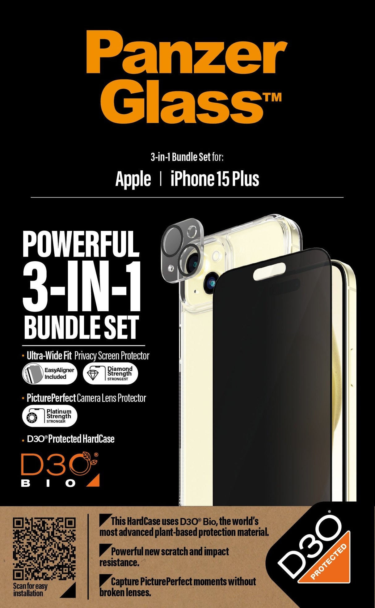 Protector De Pantalla Apple - Iphone 15 Pluspanzerglass Privacy 3-In-1-Pack Iphone 2023 6.7