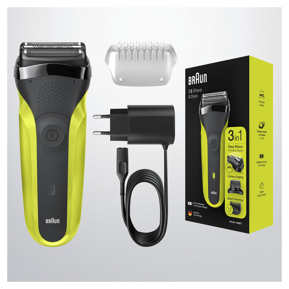 EAN 4210201276395 - Braun Series 3 81702942 afeitadora Máquina de afeitar de láminas Recortadora Negro, Verde imagen 1