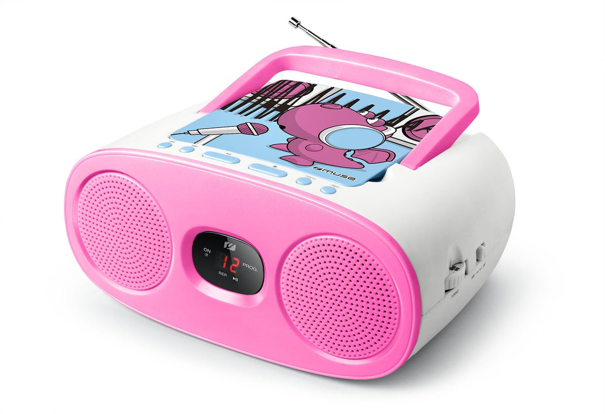 Radio Cd Muse M-20 Kdg Rosa Portátil