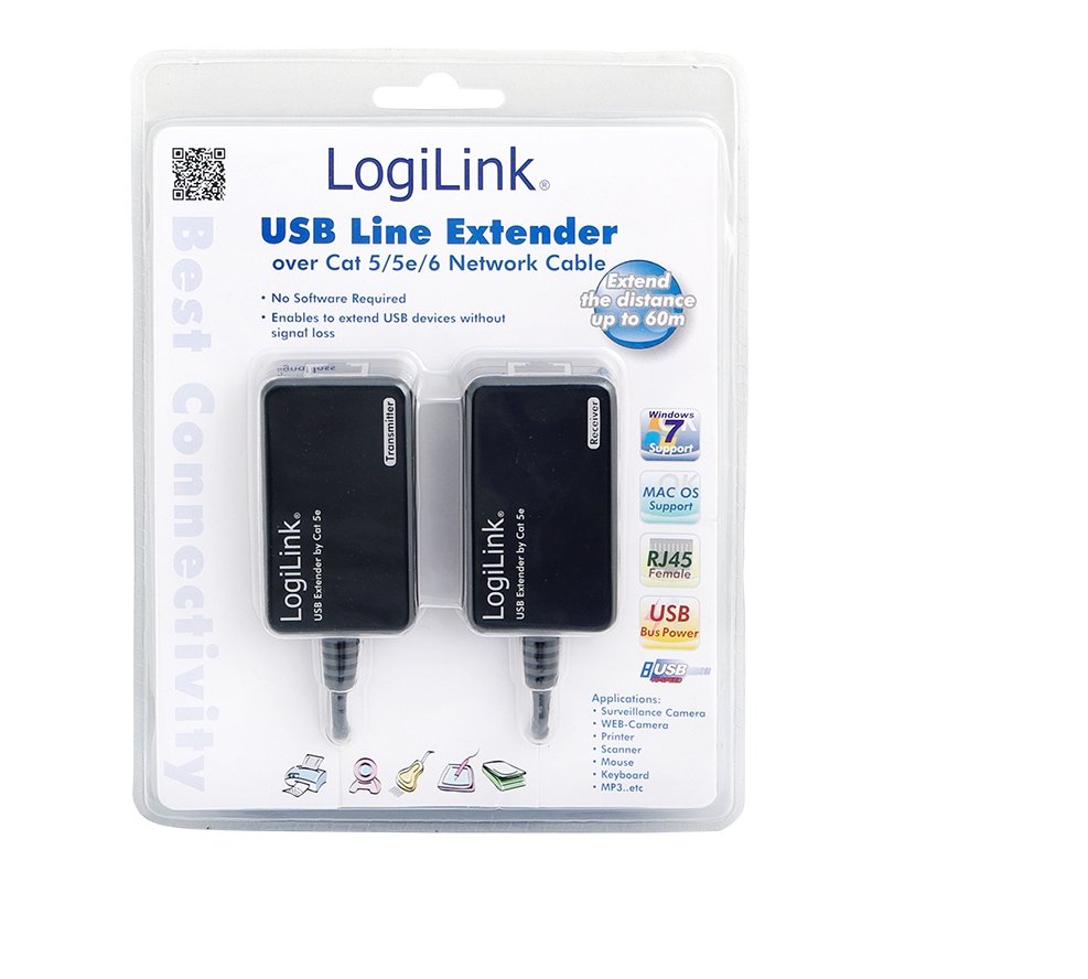EAN 4260113567487 - LogiLink Line Extender USB via CAT5/6 tarjeta y adaptador de interfaz imagen 2