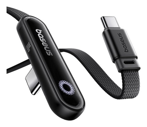 Baseus Type-C Mvp 3 Elbow-Shaped Fast Charging Data Cable 100w, 480mbps, 1m, Black (P10382500121-00)