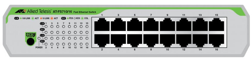 EAN 767035211893 - Allied Telesis AT-FS710/16-50 No administrado Fast Ethernet (10/100) 1U Verde, Gris imagen 1
