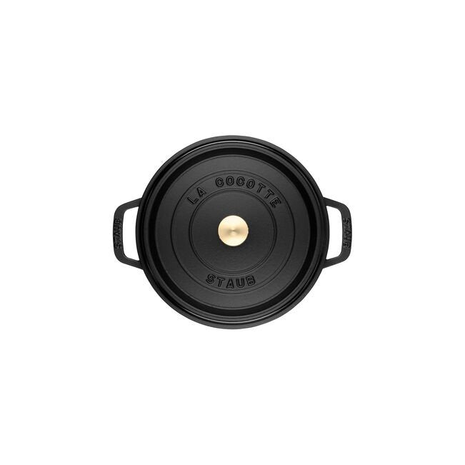 Staub Round Cocotte, Hierro Fundido De 26 Cm, Negro