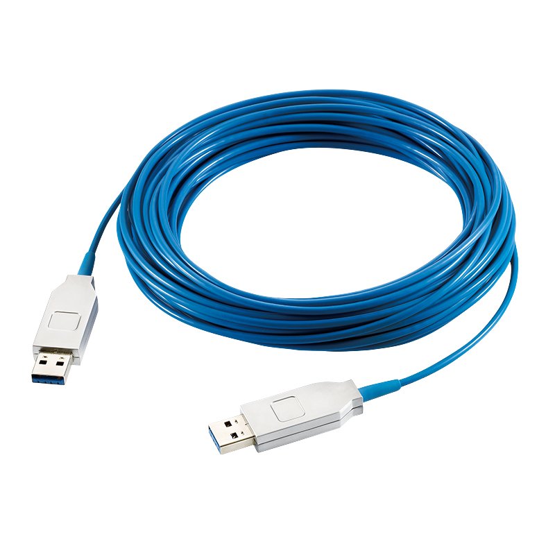 Amplificador Usb De 100m Usb 3.0 Aoc Optico A-M A A-M + Adaptador Hembra-Hembra Azul Aoc Logilink