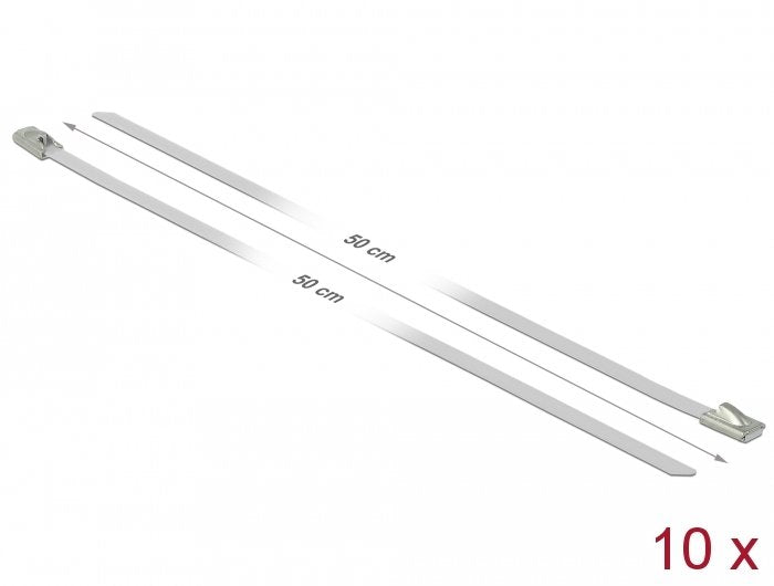 Delock Edelstahlcablebinder L 500 X B 4,6 Mm Weiss 10 Stück
