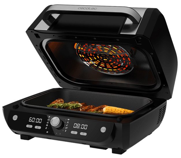 Freidora Cecotec Cecofry Firedome 8000 Pro Sencillo 8 L Independiente 1700 W De Aire Caliente Negro, Acero Inoxidable