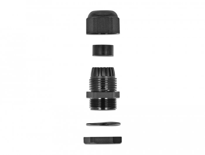 Delock Cableverschraubung Pg7 10 Stück Schwarz