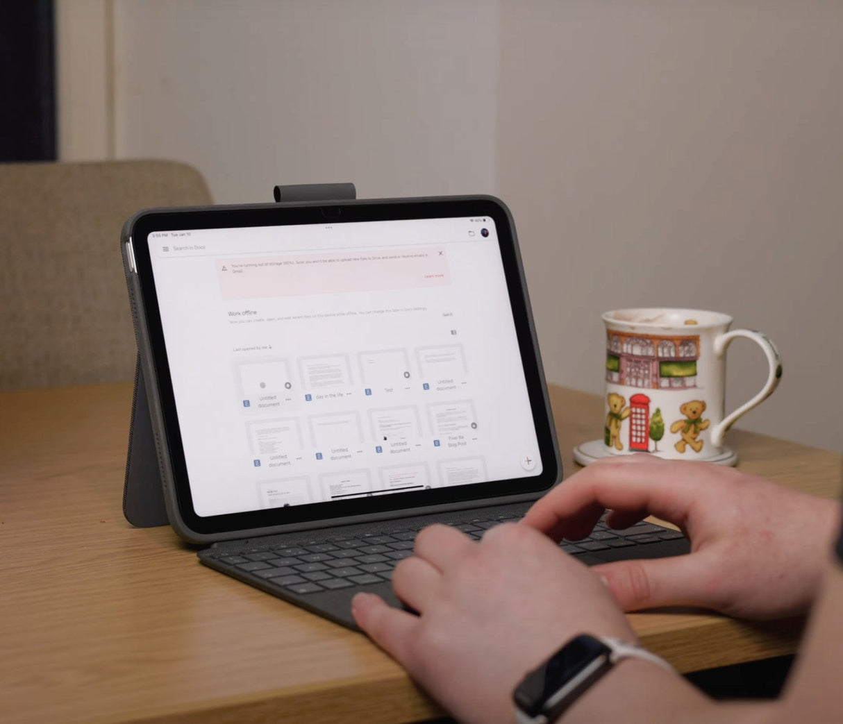 Logitech Combo Touch Qwerty Inglés Del Reino Unido Smart Connector Gris