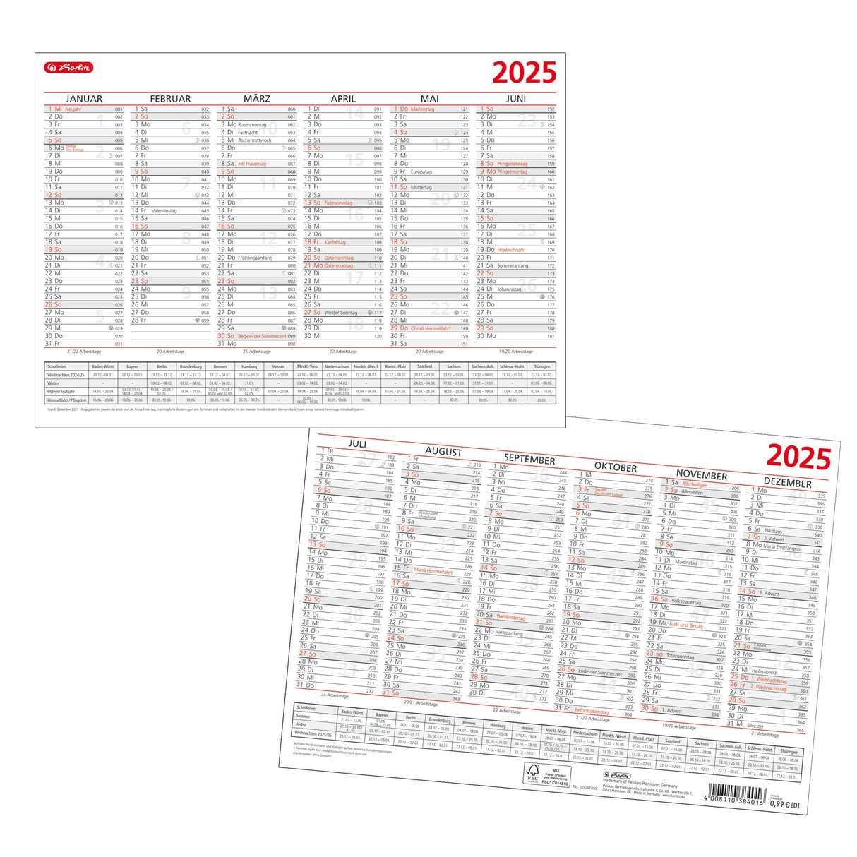 EAN 4008110384016 - Herlitz 50047888 calendario Mesa imagen 1