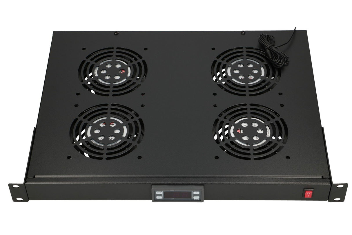 EAN 5903148914718 - Extralink 19\" RACK MOUNT FAN PANEL (4 FANS) WITH THERMOSTAT Panel del ventilador imagen 1