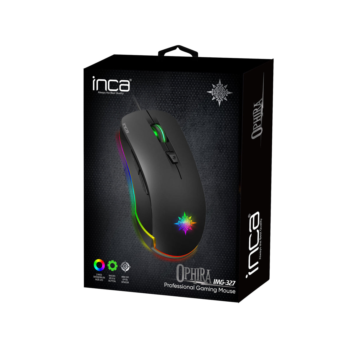 EAN 8681949010477 - Inca IMG-327 ratón Juego Ambidextro USB tipo A Óptico 4800 DPI imagen 5