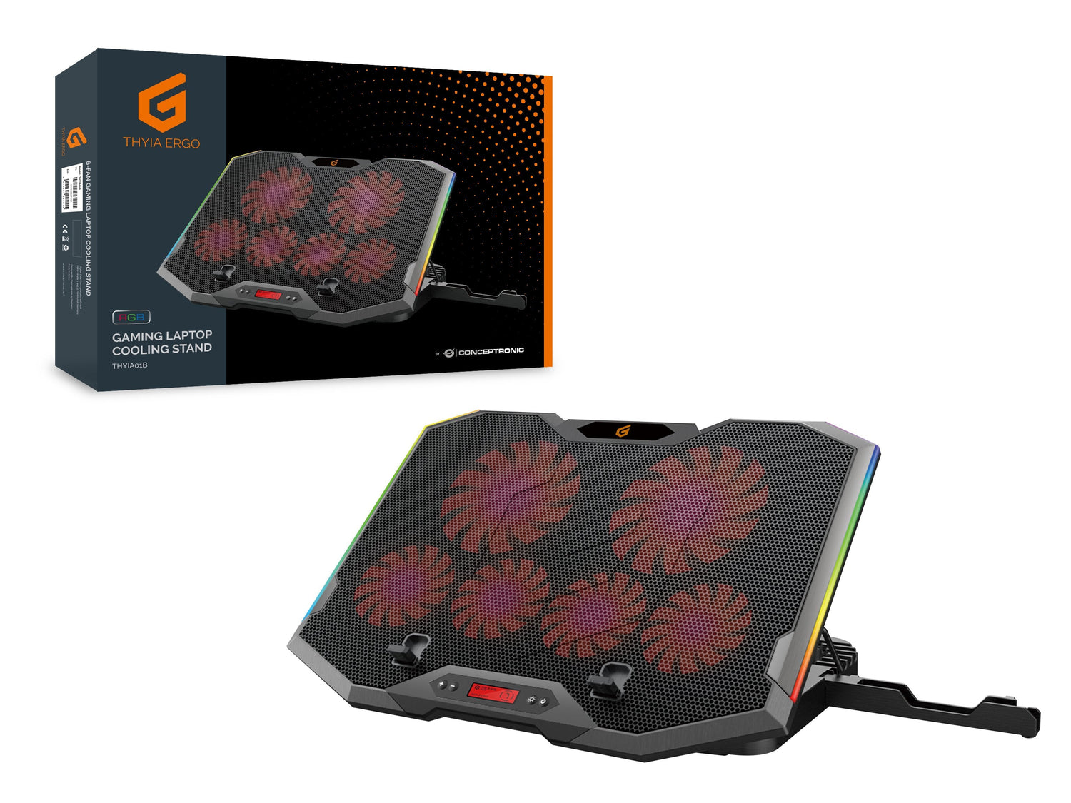 Base De Refrigeracion Para Portatiles Gaming Conceptronic  Hasta 17 6 Ventiladores Luz Rbg
