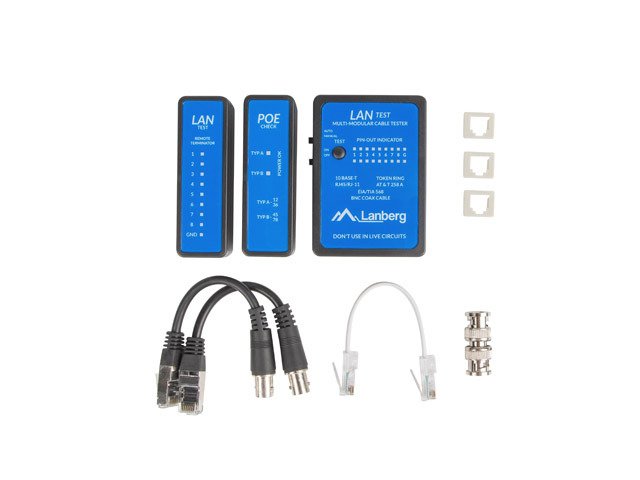 EAN 5901969421590 - Lanberg NT-0404 comprobador de cables de red Comprobador de alimentación PoE Negro, Azul imagen 2