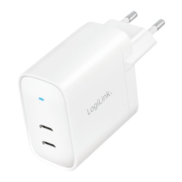 Cargador Logilink 2xusb-C 40 W Blanco