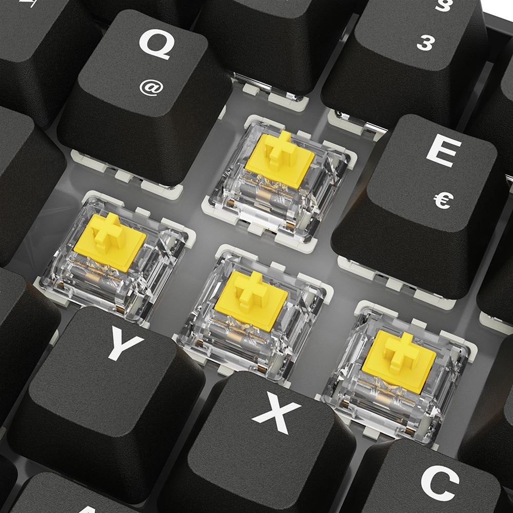 Sharkoon Skiller Sgk50 S4 Gen2 Pbt, Teclado De Juegos Negro, De-Layout, Gateron G Pro 3.0 Amarillo 4044951041930