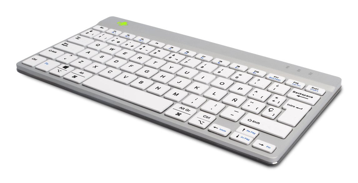 Teclado Español R-Go Tools Ergonómico R-Go Compact Break, Teclado Compacto Con Software De Pausa, Qwerty (Es), Bluetooth, Blanco