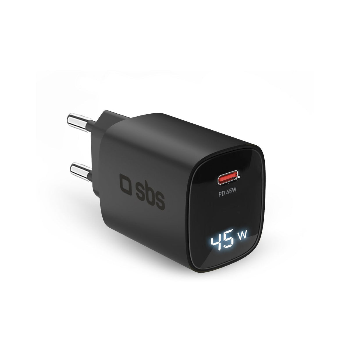 Sbs Pd Reiselader 45w Usb-C Lcd Display Gan Schwarz