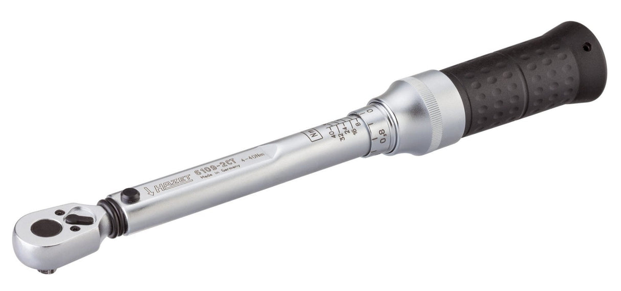 Hazet 6109-2ct Llave Dinamométrica Kg-M, Llave De Torsión Negro, Llamada Dinamométrica De Clic, Kg-M, Mecánico, 1/4", 6.3 Mm, 4 - 40 Nm